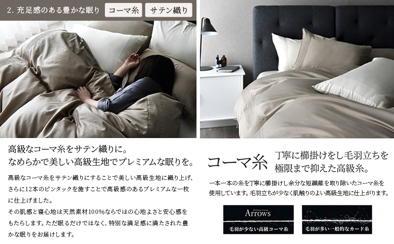 日本製 掛け布団カバー クイーンサイズ 希少なピンタック仕様 綿サテン アローズ 「リードピンク」 寝具 