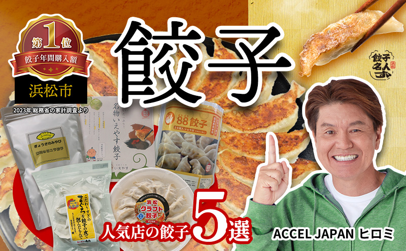 浜松餃子 5種食べ比べセット(ぎょうざのみやび・いえやす餃子・88(パチパチ)餃子・まぐろ餃子・浜松クラフト餃子)計96個 冷凍【浜松市】