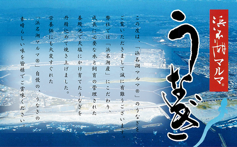 うなぎ 国産 浜名湖マルマ(R) 浜名湖産うなぎ　長蒲焼　3尾　合計300g以上 たれ（山椒）付【浜松市】