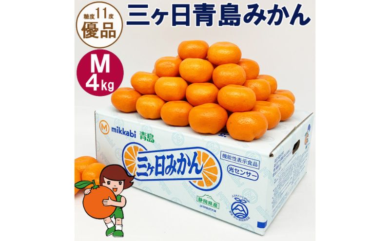 三ヶ日青島みかん【優品】Mサイズ4kg (36個前後) ミカン 果物 くだもの フルーツ 甘い 浜松市