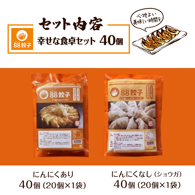 餃子 浜松 88ぱちぱち餃子 40個 (にんにくあり20個 にんにくなし 20個) セット 浜松餃子 詰め合わせ 国産 冷凍餃子 お試し 食べ比べ 惣菜 おかず 点心 中華 ご当地 ご当地グルメ ニンニク不使用 ギョーザ 冷凍 静岡県浜松市 浜松市 配送不可：離島