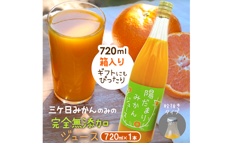 陽だまりファーム 三ヶ日青島みかんジュース ストレート100％ 720ml 1本 青島みかん 静岡 浜松市