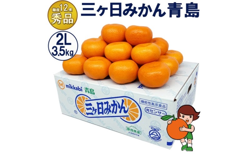 三ケ日みかん 青島【秀品】2Lサイズ3.5kg(20個前後) ミカン 果物 くだもの フルーツ 甘い 静岡県 浜松市 果物類 柑橘類 ※配送不可：北海道・沖縄県・離島