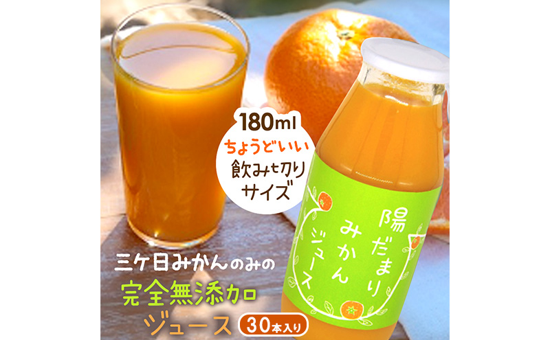 陽だまりファーム 三ヶ日青島みかんジュース ストレート100％ 180ml 30本 青島みかん 静岡 浜松市