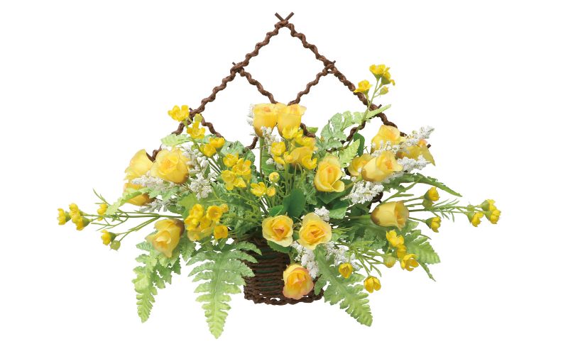 光の楽園 壁掛けミニローズY【配送不可：北海道・沖縄・離島】 インテリア 光触媒 人工植物 造花 フェイクグリーン 花 フラワー 清浄 消臭 浜松市