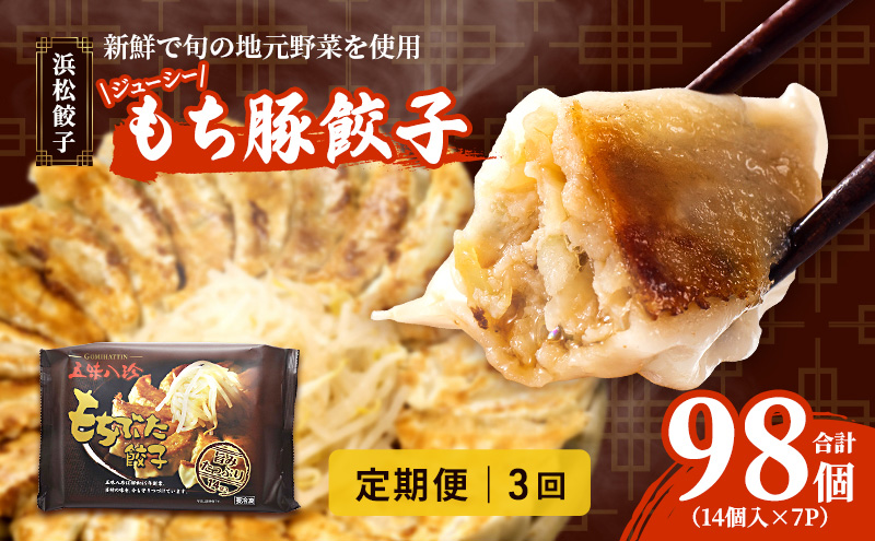 【定期便3回】ジューシーもち豚餃子（浜松餃子）うまさAランク 98個×3回（3か月）【配送不可：離島】餃子 ぎょうざ 中華 点心 惣菜 おかず 冷凍 ギョウザ 五味八珍 浜松市