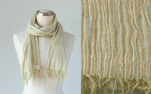 楊柳ストール イエロー 古橋織布 織物職人が作る上質な肌ざわりのストール 遠州織物 ユニセックス 男女兼用 綿 速乾 日焼け防止 ギフト シャトル織機 浜松市