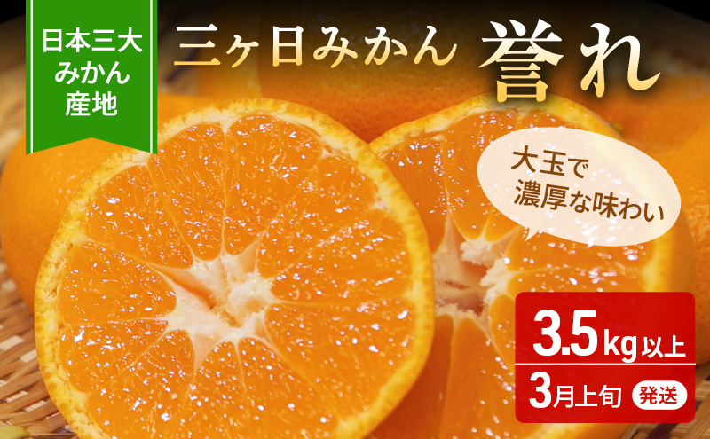 【2026年3月上旬頃より順次発送】三ヶ日みかん 誉れ 3.5kg以上 みかん ミカン 蜜柑 誉れみかん 三ヶ日 果物 くだもの フルーツ 旬の果物 旬のフルーツ 柑橘 柑橘類 糖度 静岡 浜松市【配送不可：離島】