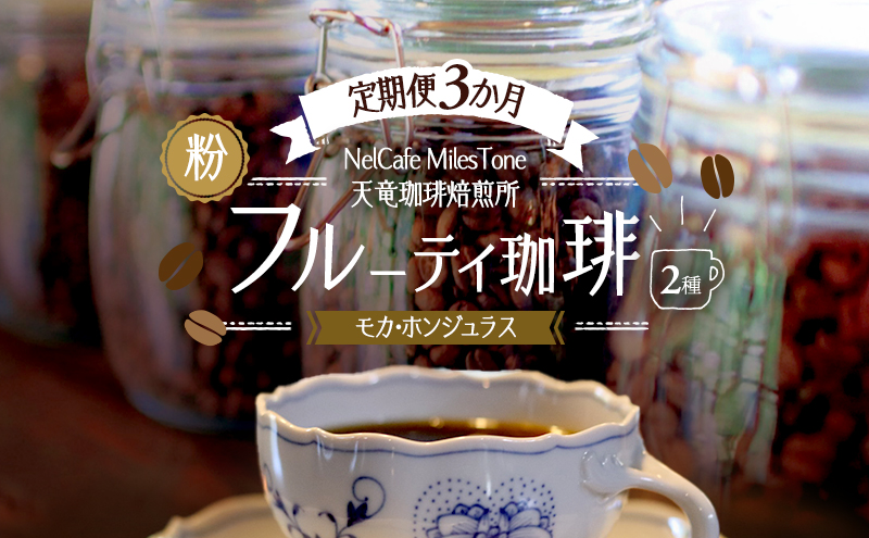 【定期便3か月】フルーティ珈琲2種（モカ・ホンジュラス）  ペーパードリップ用粉 コーヒー粉 珈琲粉 コーヒー 静岡 浜松市