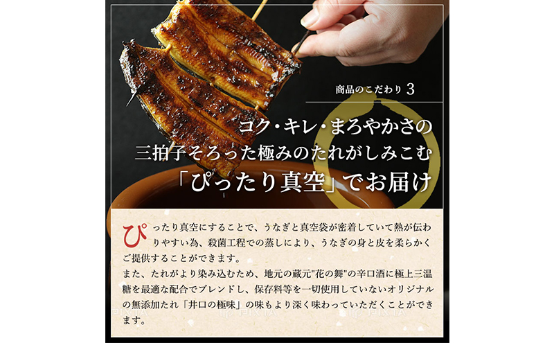 【定期便３回】国産うなぎ長蒲焼（100～119g）2尾セット ITI優秀味覚賞受賞 たれ・山椒付き ウナギ 鰻 静岡 浜松市 【配送不可：離島】