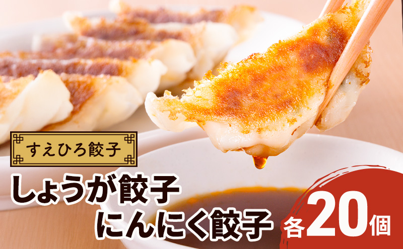 すえひろ餃子 （しょうが餃子・にんにく餃子） 各20個 計40個 タレ・唐辛子付き 餃子 ギョーザ 冷凍餃子 具沢山 国産 ビールのお供 つまみ 静岡 浜松市