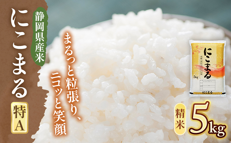 【令和7年度産】静岡県産米 にこまる 特A 5kg 川島米穀店 お米 精米 こめ ご飯 白米 静岡 浜松市