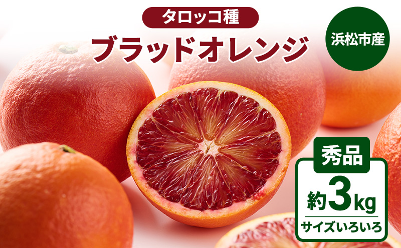 静岡県浜松市産『ブラッドオレンジ（タロッコ種）』秀品約3kg（サイズいろいろ）オレンジ 濃厚な甘み 爽やかな酸味 柑橘 静岡 浜松市 【配送不可：離島】