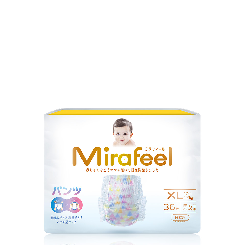 Mirafeel 乳幼児用紙おむつ XLサイズ（12～17kg） 144枚（36枚×4） 雑貨 日用品 赤ちゃん用品 ベビー用品 ギフト キッズ マタニティ 