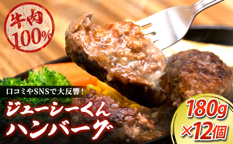 ハンバーグ ジューシーくんハンバーグ 180g×12個 牛肉100% レトルト お肉 加工品 惣菜 冷凍 