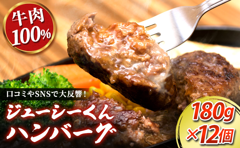 ハンバーグ ジューシーくんハンバーグ 180g×12個 牛肉100% レトルト お肉 加工品 惣菜 冷凍 