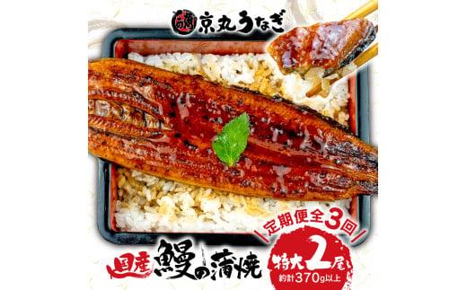 【3カ月定期便】うなぎ 蒲焼 国産 鰻 特大 2尾 約350g ギフトボックス セット 老舗 専門店 うなぎ処京丸