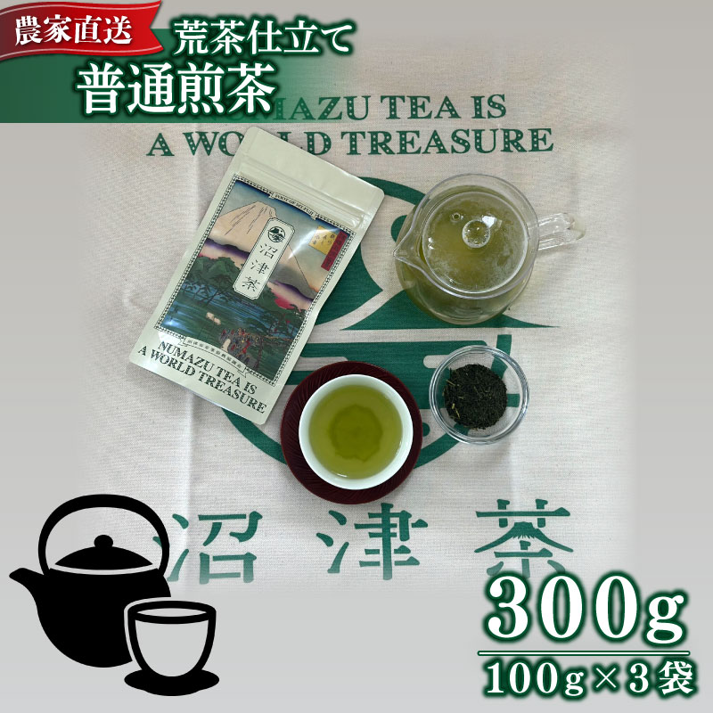 普通煎茶 100g 3袋 合計300g 普通 煎茶 2024年産 農家直送 お茶 茶葉 静岡 沼津