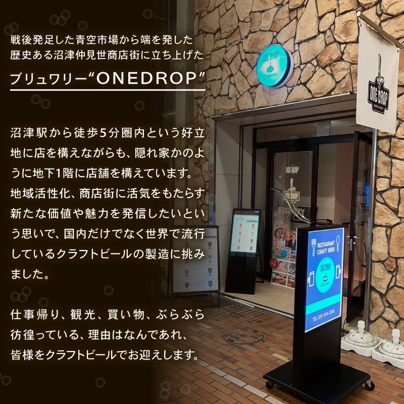 クラフトビール 4本 セット 冷蔵 でお届け 届いてすぐ飲める！ 地酒 静岡県 沼津市 ワンドロップ 【Aタイプ】