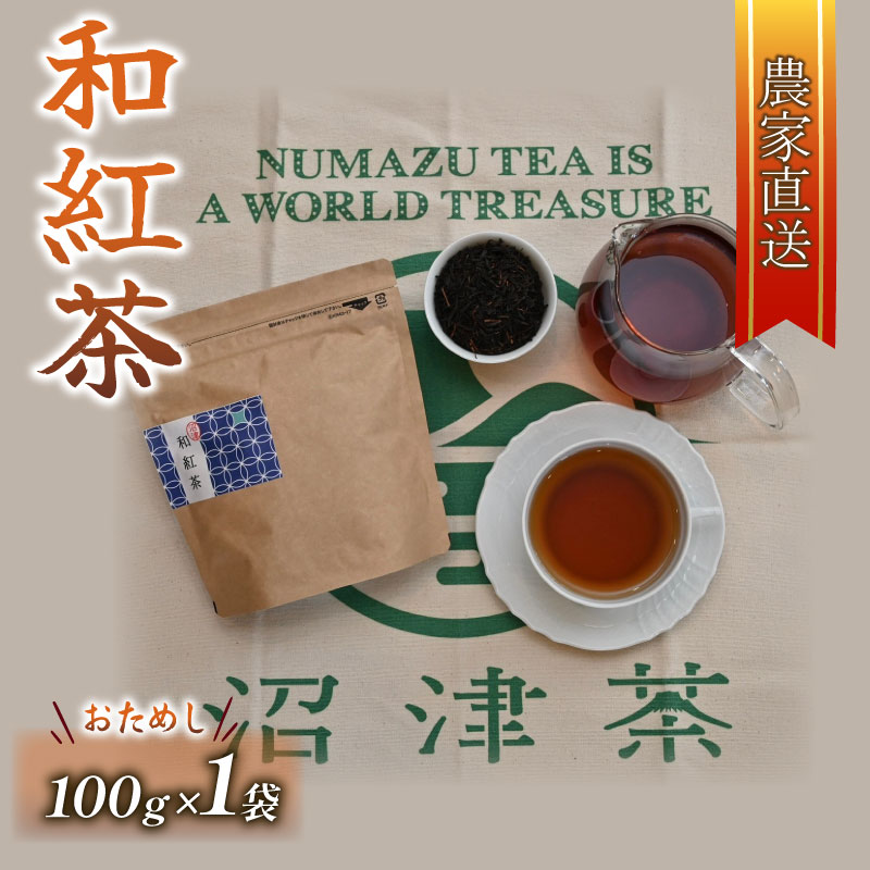 和紅茶 茶葉 100g 1袋 農家直送 お茶 紅茶 静岡 沼津 おためし