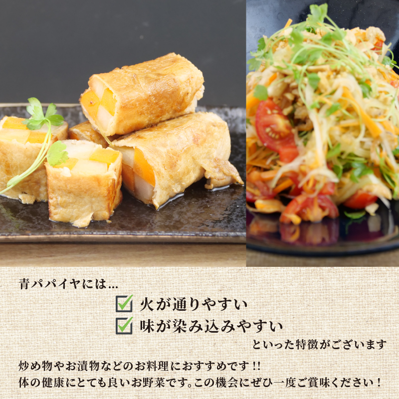 【予約注文/2025年9月下旬より発送】 サン パパイヤ 青 パパイヤ 約 2.5 kg ～ 3 kg 酵素 野菜 果物 フルーツ パパイア 料理 静岡県 沼津市