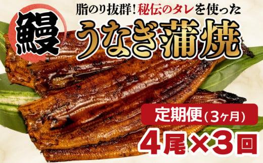 【 3カ月定期 】 うなぎ 蒲焼き 4尾 約550g 鰻  冷凍 タレ 山椒 中国産  まるが水産 脂ノリ抜群 静岡 指定日可