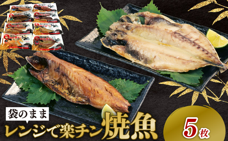 干物 詰め合わせ セット 5種 5枚 レンジ 簡単調理 真空パック 個包装 お手軽 ひもの あじ ほっけ さば フィーレ さば味醂 さけ 静岡県 沼津市 魚介 干物セット 美味しい 極上 静岡 沼津 コスパ