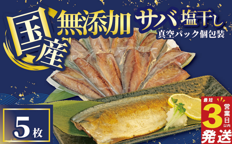 さば 干物 5枚 国産 無添加 サバ 塩干し 真空パック 個包装 焼くだけ 簡単調理 3営業日 以内 スピード発送 鯖 ギフト 贈答用 ひもの 惣菜 おかず 静岡 沼津