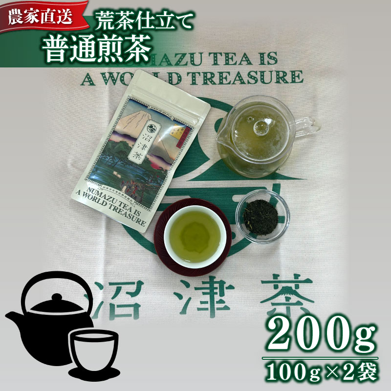 普通 煎茶 100g 2袋 合計200g 2024年産 農家直送 お茶 茶葉 静岡 沼津