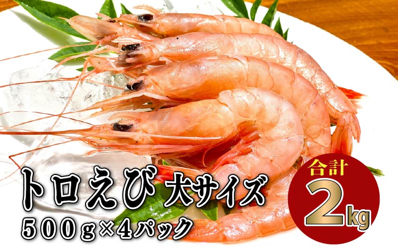 トロ えび 冷凍 海老 大 サイズ 2kg 500g 4パック お刺身 エビチリ エビ餃子 静岡 沼津