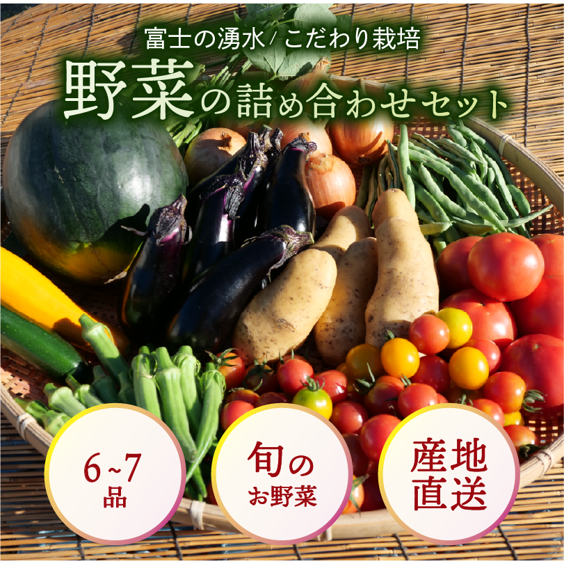 お野菜 6～7品 詰め合わせセット 富士山の湧水でつくる 四季の美味しい 旬 野菜