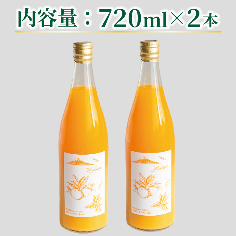 果汁100％  みかんジュース  720ml×2本 西浦 2025年2月以降順次発送