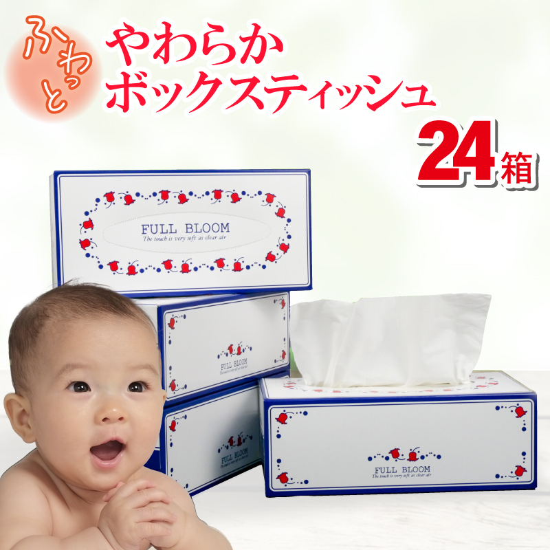 ティッシュ ペーパー ボックス 24箱 柔らかめ 花粉症 日用品 消耗品 防災 備蓄 生活用品 沼津