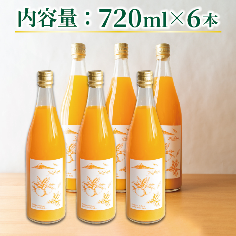 果汁100％ みかんジュース 720ml×6本 西浦 2025年2月以降順次発送