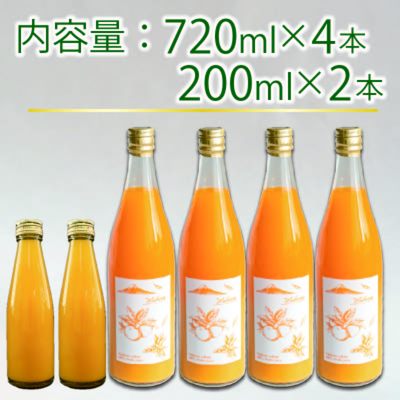 果汁100％ みかんジュース 720ml×4本 200ml×2本 西浦