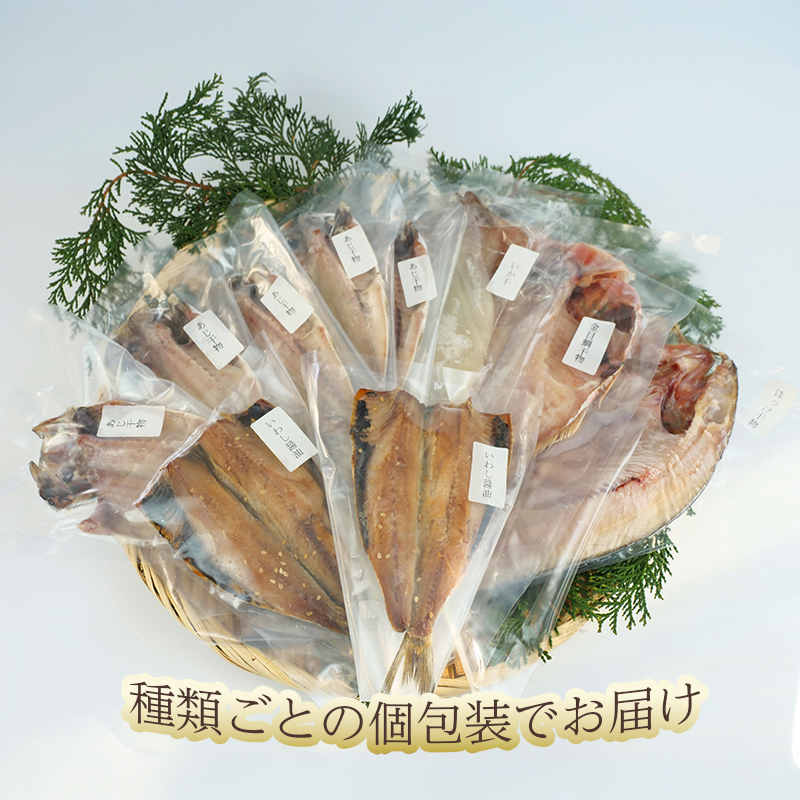 干物 ひもの 国産 詰め合わせ セット 5種 10枚 真アジ あじ 鯵 ほっけ 金目鯛 イカ イワシ 鰯 橘水産