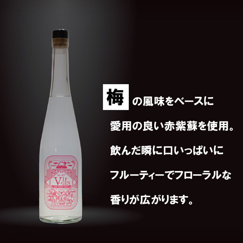 沼津蒸留所 クラフトジン Vir-GIN Ume-Shiso FRUITY 500ml お酒 GIN アルコール 父の日 母の日 贈答用 ギフト用