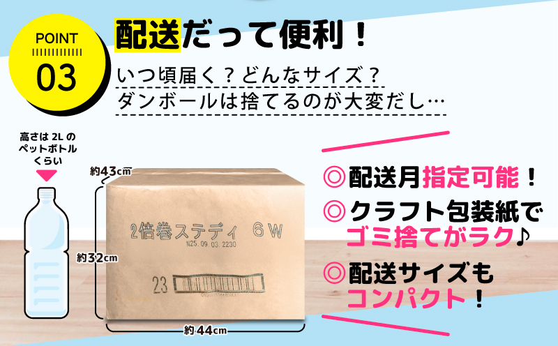【2026年6月発送】 トイレットペーパー ダブル 2倍巻き 6ロール×8パック 計48ロール 96ロール相当 無香料 備蓄 防災 沼津 鶴見製紙 再生紙 やわらか