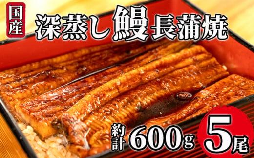うなぎ 蒲焼 国産 5尾 漁協オリジナル 深蒸し 蒲焼き たれ付き 1尾 約120g〜130g