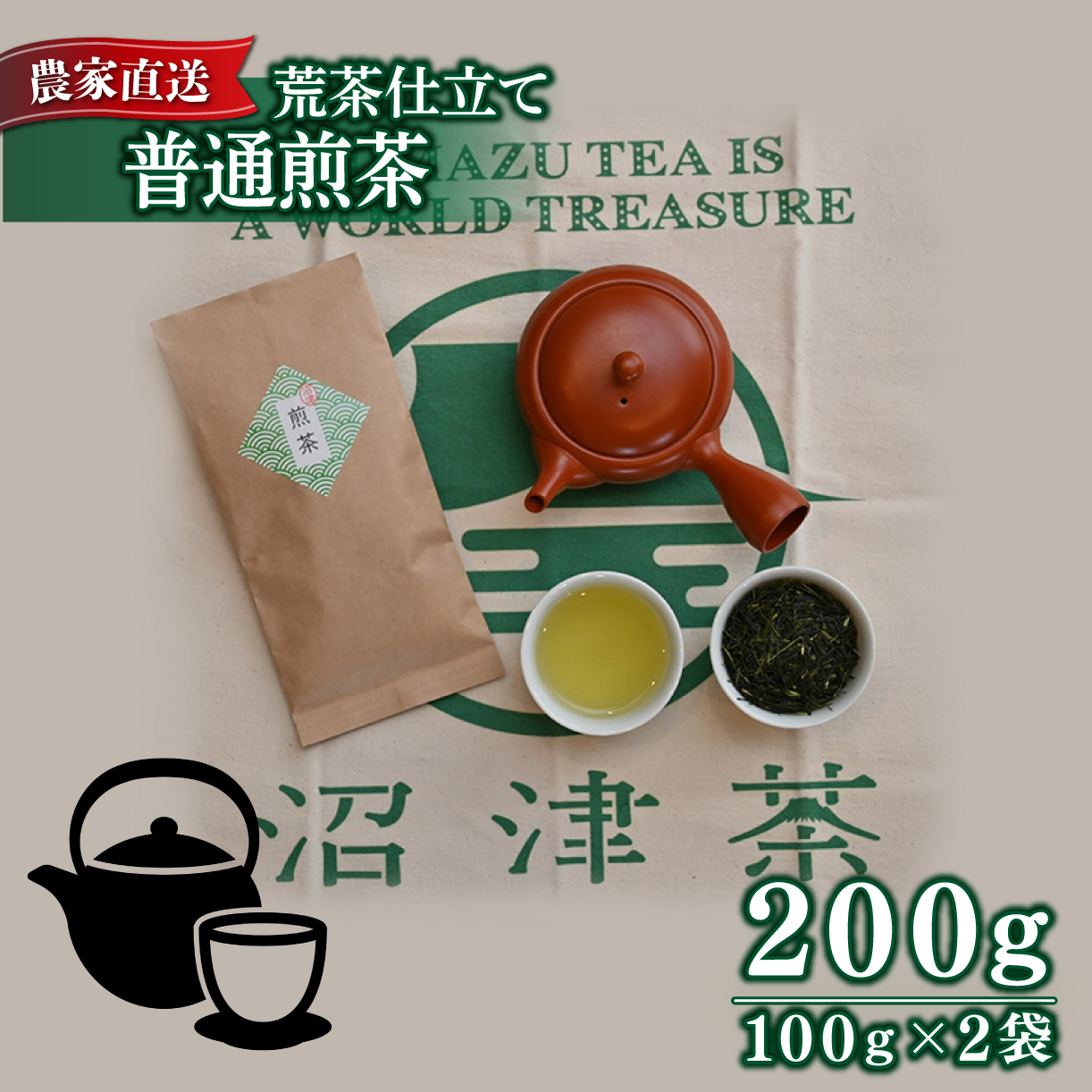 普通 煎茶 100g 2袋 合計200g 2024年産 農家直送 お茶 茶葉 静岡 10000円以下 1万円以下