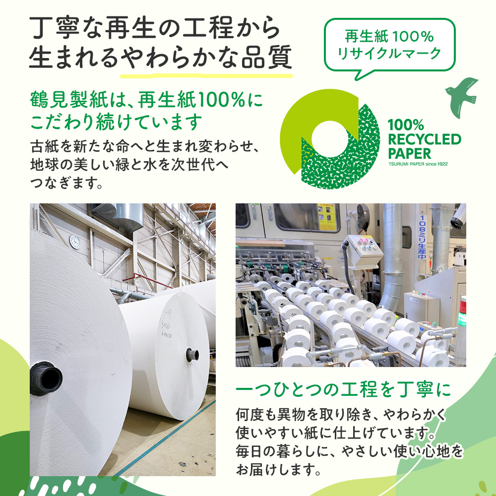 【2026年8月発送】 トイレットペーパー 2倍巻き ダブル 72ロール 12ロール ✕ 6パック 無香料 鶴見 製紙 静岡 沼津 備蓄 防災 再生紙 100% 消耗品 生活雑貨 生活用品