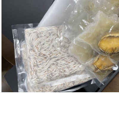 極冷煮あわび1個入×3パック・極冷生しらす100g×4パック【化粧箱】【配送不可地域：離島】【1468552】