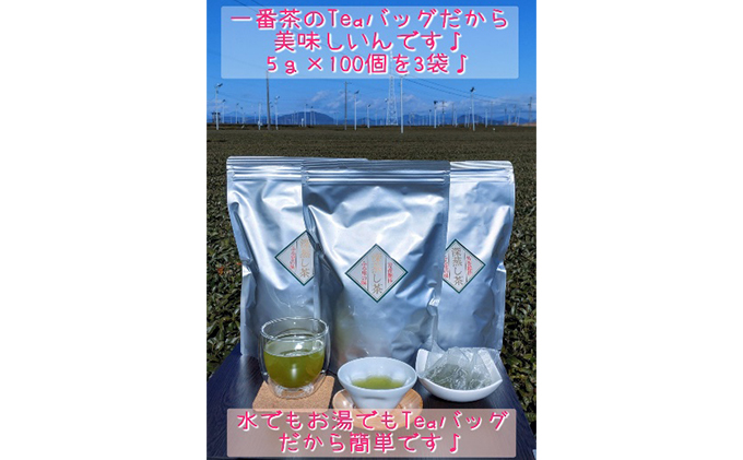 生産者直送♪  深蒸し一番茶ティーバッグ100個入×3袋