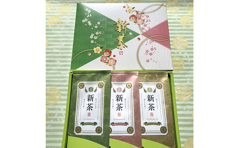 初摘　深蒸し新茶100g×3本セット【2024年5月上旬以降より順次発送】