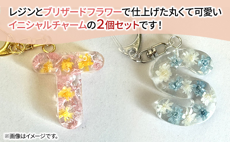 ハンドメイド イニシャルチャーム 2個セット