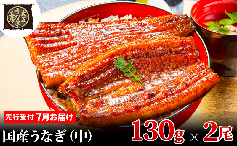 先行受付 【7月上旬配送】 うなぎ蒲焼 130g×2尾(260g) うなぎ 鰻 蒲焼 蒲焼き 大五通商 静岡 島田市