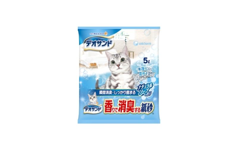 猫 トイレ デオサンド 香りで消臭する紙砂 5L×6袋 ナチュラルソープの香り 猫砂 トイレ砂 猫用トイレ砂 砂 紙 ペレット 匂い 固まる 消臭 臭い消し ペット ペット用品 グッズ おしっこ うんち 対策 消耗品 猫用品 日用品 ねこ ネコ 匂い消し 静岡