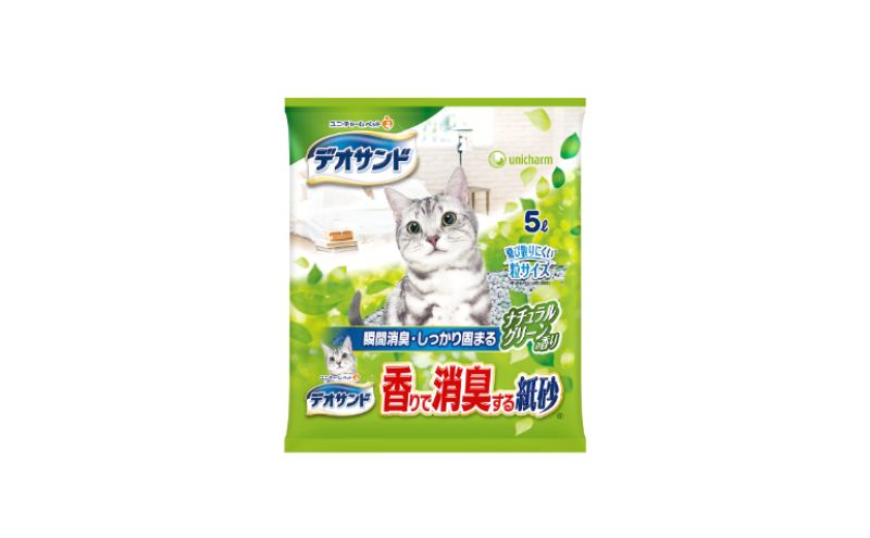 猫 トイレ デオサンド 香りで消臭する紙砂 5L×6袋 ナチュラルグリーンの香り 猫砂 トイレ砂 猫用トイレ砂 砂 紙 ペレット 匂い 固まる 消臭 臭い消し ペット ペット用品 グッズ おしっこ うんち 対策 消耗品 猫用品 日用品 ねこ ネコ 匂い消し 静岡