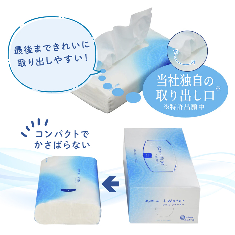 ティッシュ 【ふるさと納税】エリエール+Water（プラスウォーター）ソフトパックティシュー120組2パック ティシューペーパー 保湿 保湿ティッシュ 日用品 消耗品 静岡 静岡県 島田市