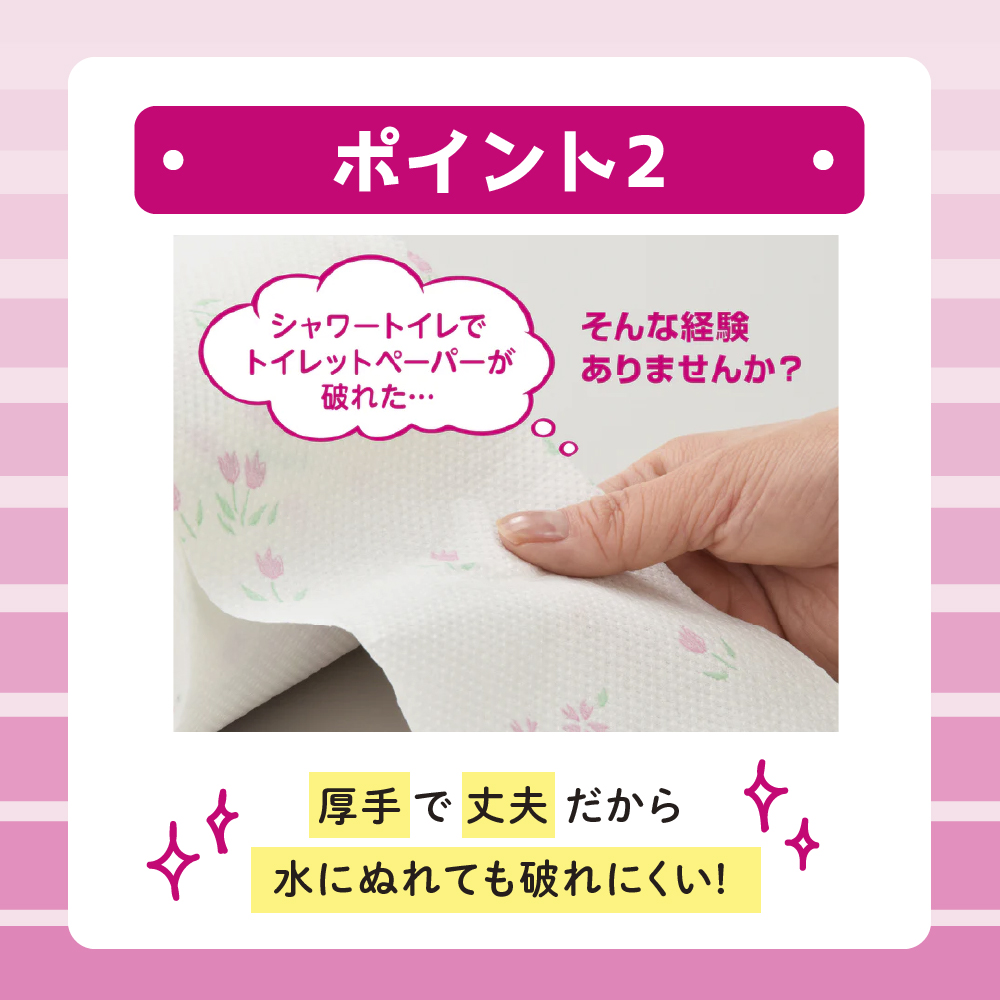 定期便 年2回 6ヶ月毎のお届け エリエール シャワートイレのためにつくった吸水力が2倍のトイレットペーパー フラワープリント香水付 12ロール×6個（72ロール）×2回発送（計144ロール）